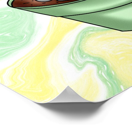 Met de hand getrokken Cactus Succulent met groen e Poster (Hoek)