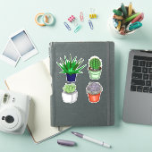 Met de hand getrokken cactussen en Succulenten Sticker (iPad Cover)