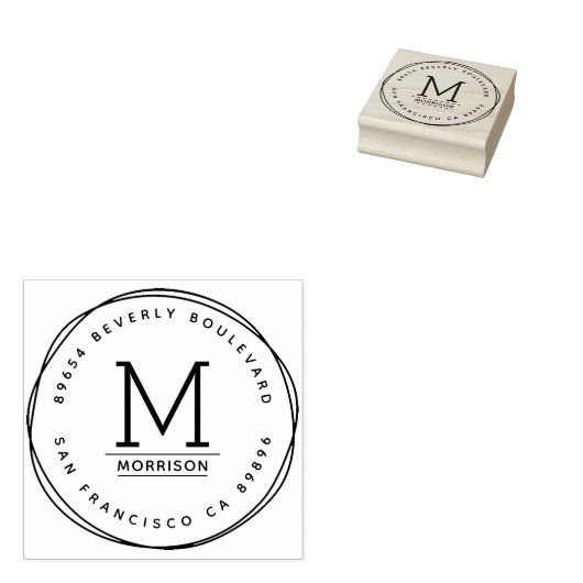 met de hand getrokken cirkels | Aangepast retourad Rubberstempel (Gestempeld)