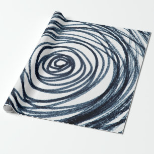 Met de hand getrokken cirkels spiraalpatroon met a cadeaupapier