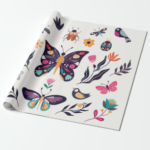 Met de hand getrokken collectie van elementen van cadeaupapier