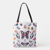 Met de hand getrokken collectie van elementen van tote bag (Achterkant)