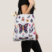 Met de hand getrokken collectie van elementen van tote bag (Dichtbij)
