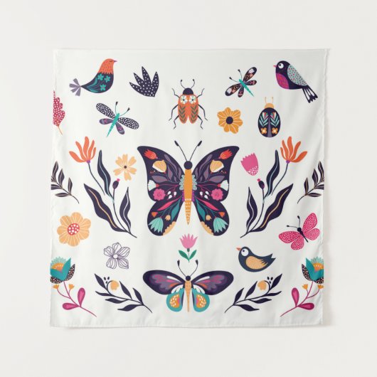 Met de hand getrokken collectie van elementen van wandkleed (Voorkant)