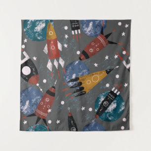 Met de hand getrokken digitaal potlood pastelkleur wandkleed