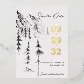 Met de hand getrokken, eenvoudige elegant van het  folie uitnodiging (Voorkant)