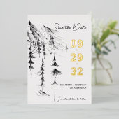 Met de hand getrokken, eenvoudige elegant van het  folie uitnodiging (Staand Voorkant)