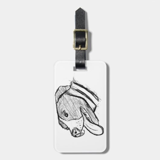 met de hand getrokken foto dierenvriend poster bagagelabel (Voorkant verticaal)