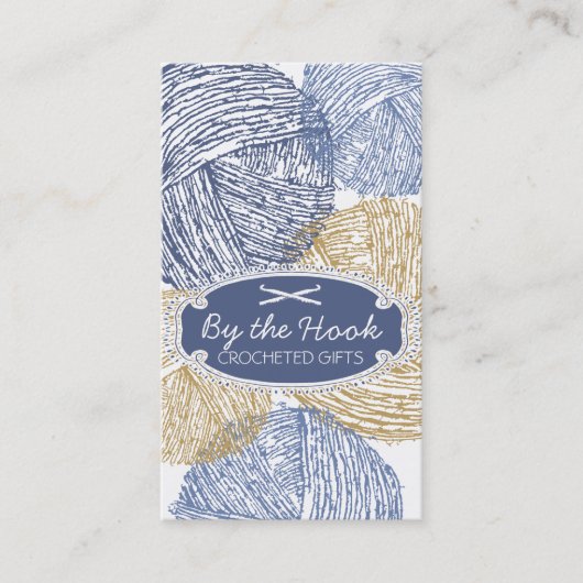 Met de hand getrokken fuzzy garen hakhaken visitekaartje (Voorkant)