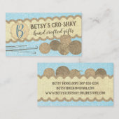 Met de hand getrokken garens, haakwerk, aan het st visitekaartje (Voorkant / Achterkant)