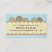 Met de hand getrokken garens, haakwerk, aan het st visitekaartje (Achterkant)