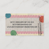 Met de hand getrokken garens, haakwerk, aan het st visitekaartje (Achterkant)