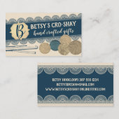 Met de hand getrokken garens, haakwerk, van kant visitekaartje (Voorkant / Achterkant)