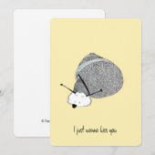 Met de hand getrokken geel Wenskaart met slak Bedankkaart (Voorkant / Achterkant)