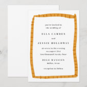 Met de hand getrokken Golden Lijst Playful Wedding Kaart (Voorkant / Achterkant)