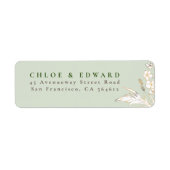 Met de hand getrokken goudbloemen minimalistisch l etiket (Voorkant)