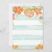 Met de hand getrokken groene strepen met baby show kaart (Achterkant)