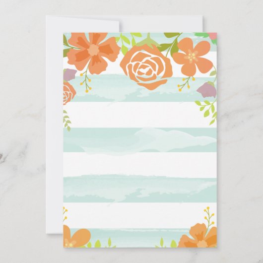 Met de hand getrokken groene strepen met baby show kaart (Achterkant)