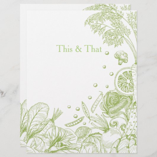 Met de hand getrokken groente- en fruitgewassen Re (Voorkant / Achterkant)