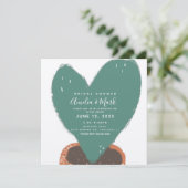 Met de hand getrokken hartcactus Vrijgezellenfeest Kaart (Staand voorkant)