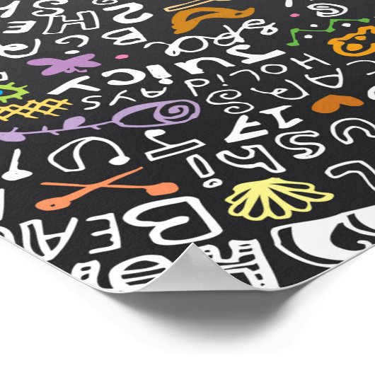 Met de hand getrokken kalkboard met zomerthema Ver Poster (Hoek)