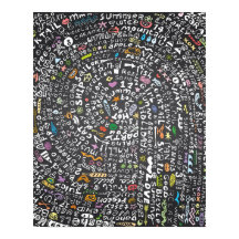 Met de hand getrokken kalkboard met zomerthema Ver