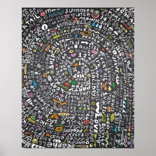 Met de hand getrokken kalkboard met zomerthema Ver Poster