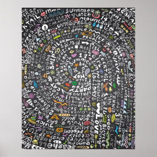 Met de hand getrokken kalkboard met zomerthema Ver Poster