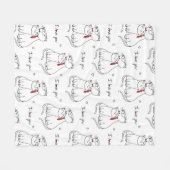 Met de hand getrokken Katten ventilatorbak Fleece Deken (Voorkant (Horizontaal))