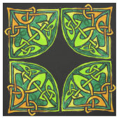 Met de hand getrokken Keltische Groene Tile Patter Stof (Swatch)