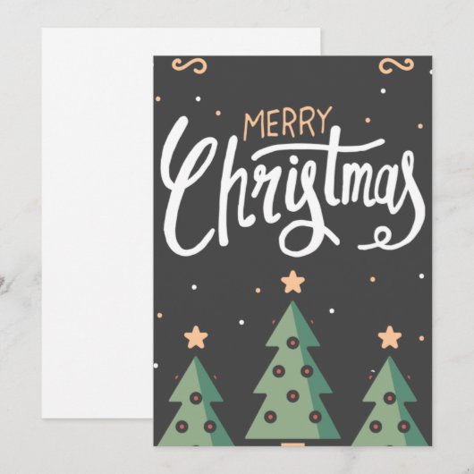 MET DE HAND GETROKKEN KERST FEESTDAGENKAART (Voorkant / Achterkant)