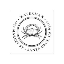 Met de hand getrokken krab | Rond Nautisch Terugke