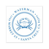 Met de hand getrokken krab | Rond Nautisch Terugke Zelfinktende Stempel (Design)