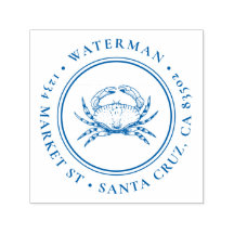 Met de hand getrokken krab | Rond Nautisch Terugke