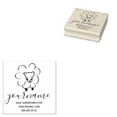 Met de hand getrokken krulschapen rubberstempel (Gestempeld)