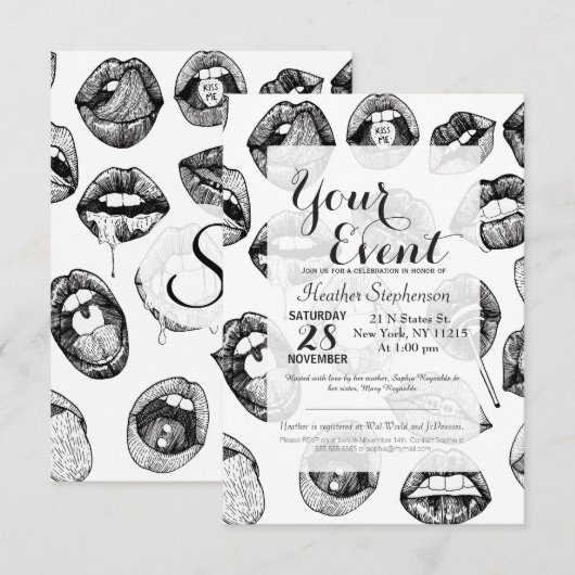 Met de hand getrokken, lichtgevende spoelen in zwa kaart (Voorkant / Achterkant)