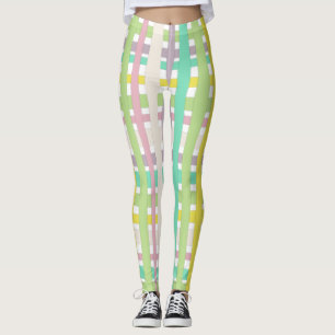 met de hand getrokken lijnen kleurrijke strips leggings