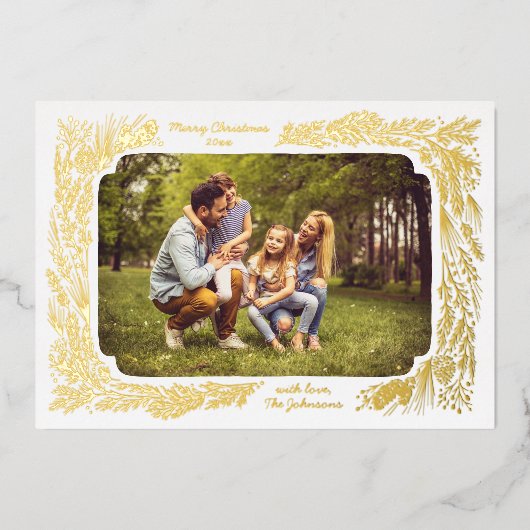 Met de hand getrokken Lijst Folie Feestdagenkaart (Voorkant)