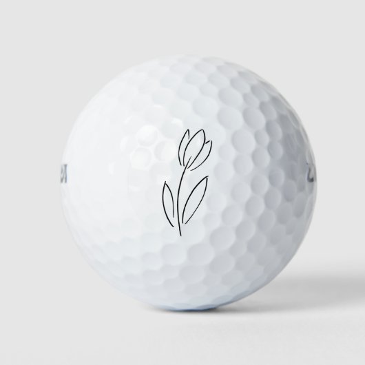 met de hand getrokken lineaire tulp golfballen (Voorkant)