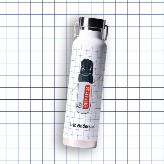 met de hand getrokken markering voor schoolbenodig waterfles