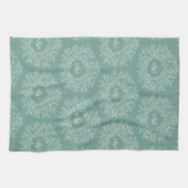 Met de hand getrokken monogram groene bruiloft theedoek (Horizontaal)