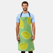 met de hand getrokken naadloos patroon met citroen schort (Gedragen)