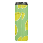 met de hand getrokken naadloos patroon met citroen thermosbeker (Achterkant)