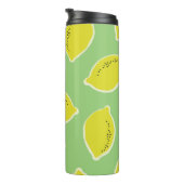 met de hand getrokken naadloos patroon met citroen thermosbeker (Geroteerd rechts)