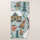 Met de hand getrokken naadloos  patroon met schatt badhanddoek (Badhanddoek)