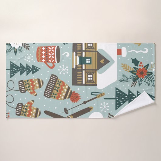 Met de hand getrokken naadloos  patroon met schatt badhanddoek (Badhanddoek)