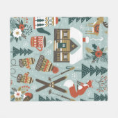 Met de hand getrokken naadloos  patroon met schatt fleece deken (Voorkant (Horizontaal))