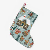 Met de hand getrokken naadloos  patroon met schatt kleine kerstsok (Voorkant (Hangend))