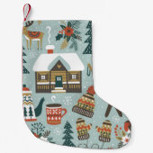 Met de hand getrokken naadloos patroon met schatt kleine kerstsok (Voorkant)