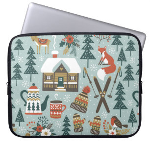 Met de hand getrokken naadloos  patroon met schatt laptop sleeve